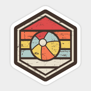 Retro Badge Beach Ball Sticker